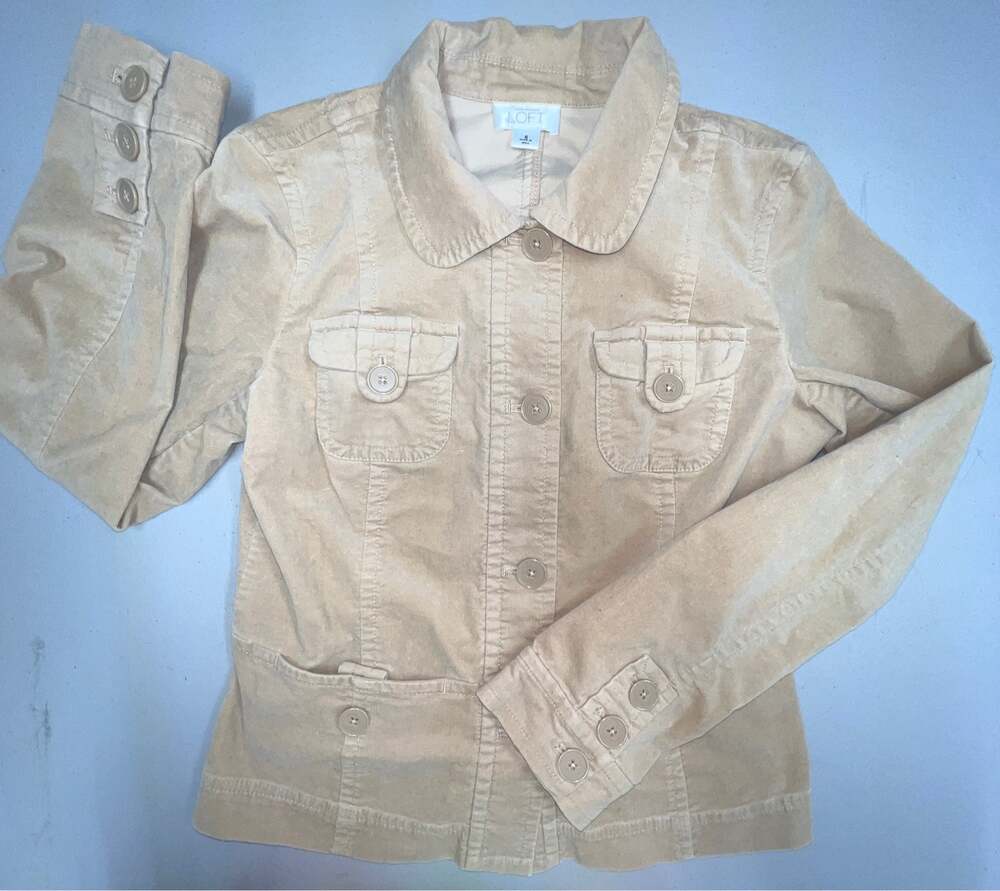 Ann Taylor Loft Tan Velvety Jacket Womens 8